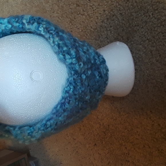Blue handmade knit ear warmer - Picture 3 of 5